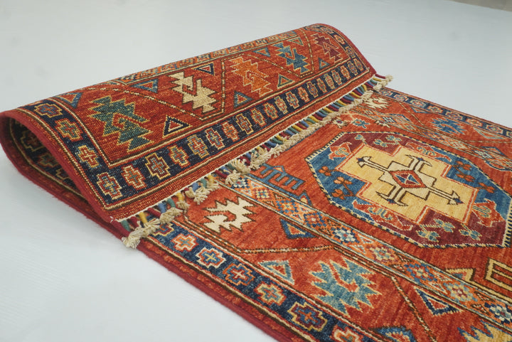 3x4 Red Ersari Hand Knotted Afghan Oriental Rug - Yildiz Rugs