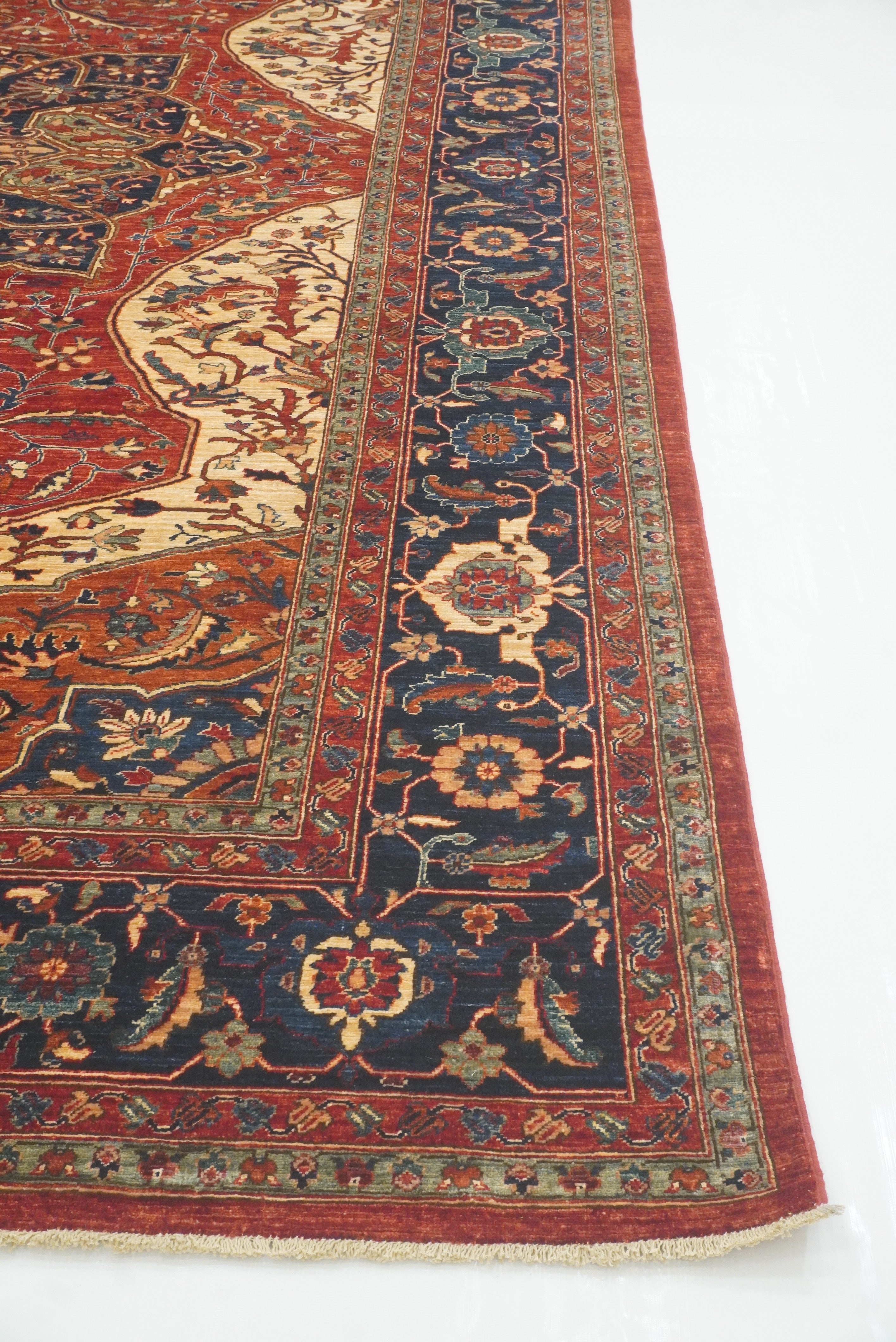 10x14 Red Serapi Afghan Hand Knotted Wool Oriental Rug - Yildiz Rugs