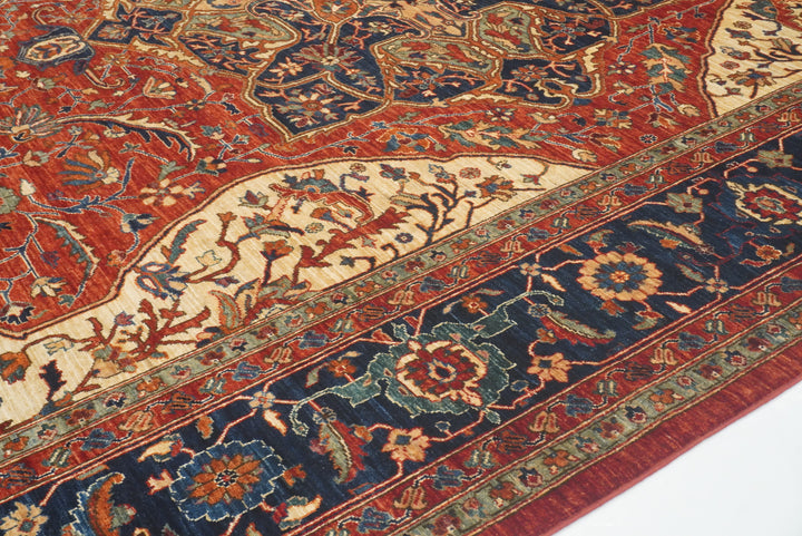 10x14 Red Serapi Afghan Hand Knotted Wool Oriental Rug - Yildiz Rugs