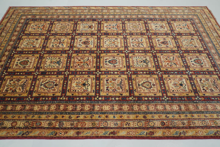 6'1"x9'11" Beige Bakhtiar Afghan Hand-Knotted Oriental Rug - Yildiz Rugs