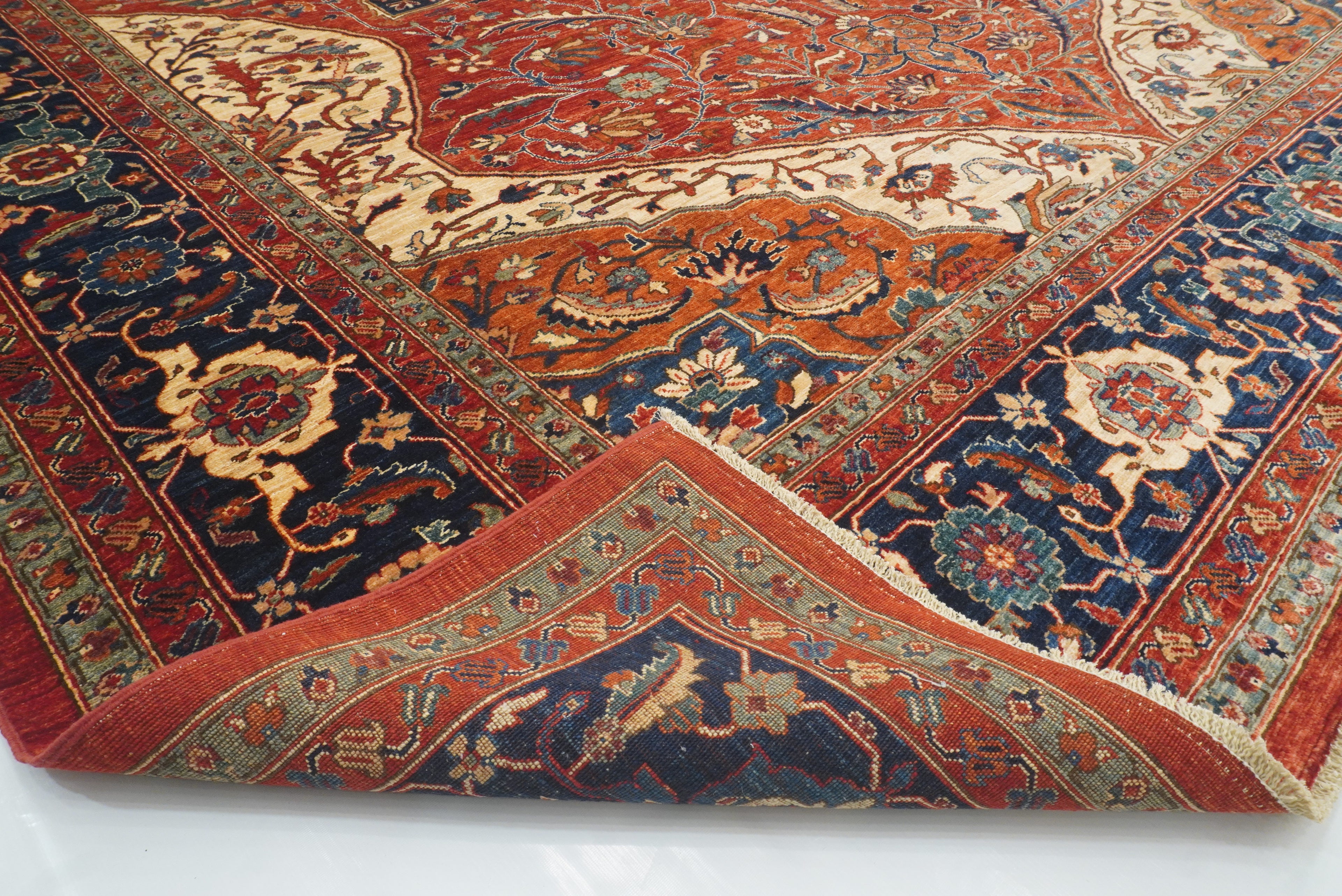 10x14 Red Serapi Afghan Hand Knotted Wool Oriental Rug - Yildiz Rugs