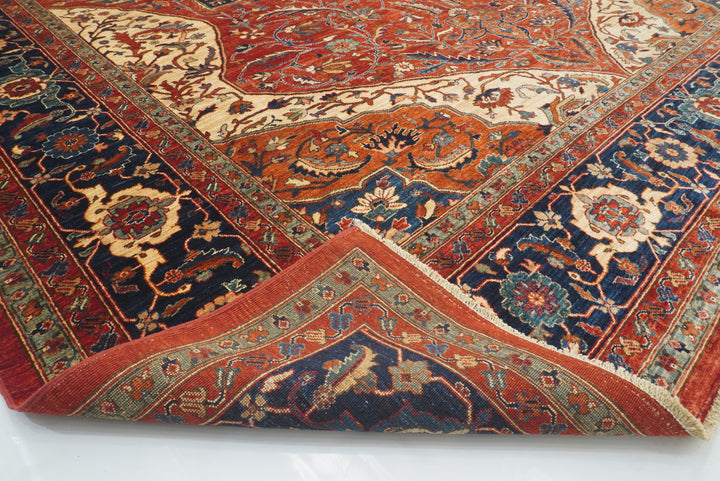 10x14 Red Serapi Afghan Hand Knotted Wool Oriental Rug - Yildiz Rugs