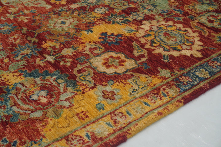 10 ft Red Modern Bidjar Afghan Hand knotted Runner Rug