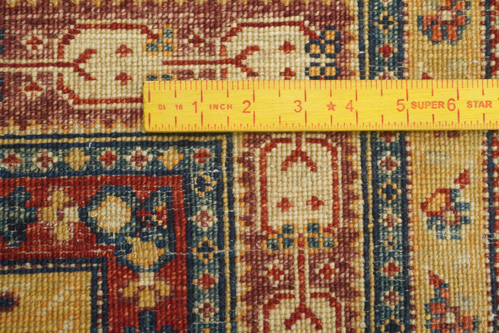 6'1"x9'11" Beige Bakhtiar Afghan Hand-Knotted Oriental Rug - Yildiz Rugs