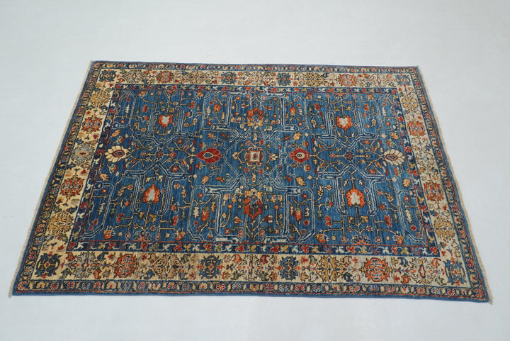 4x6 Blue Afghan Bidjar hand knotted Oriental Rug