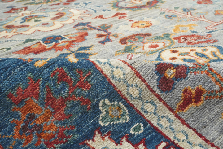 6x9 Gray Oushak Hand-Knotted Wool Oriental Rug - Yildiz Rugs