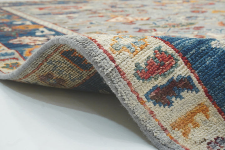 6x9 Gray Oushak Hand-Knotted Wool Oriental Rug - Yildiz Rugs