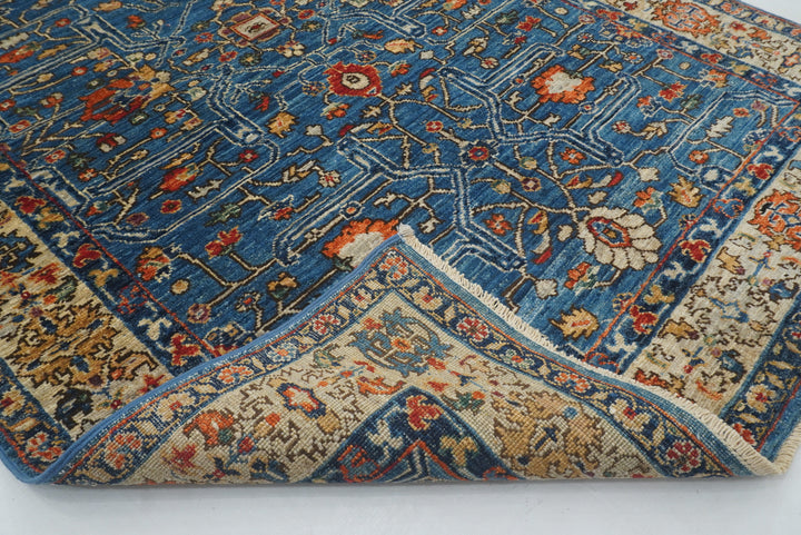 4x6 Blue Afghan Bidjar hand knotted Oriental Rug