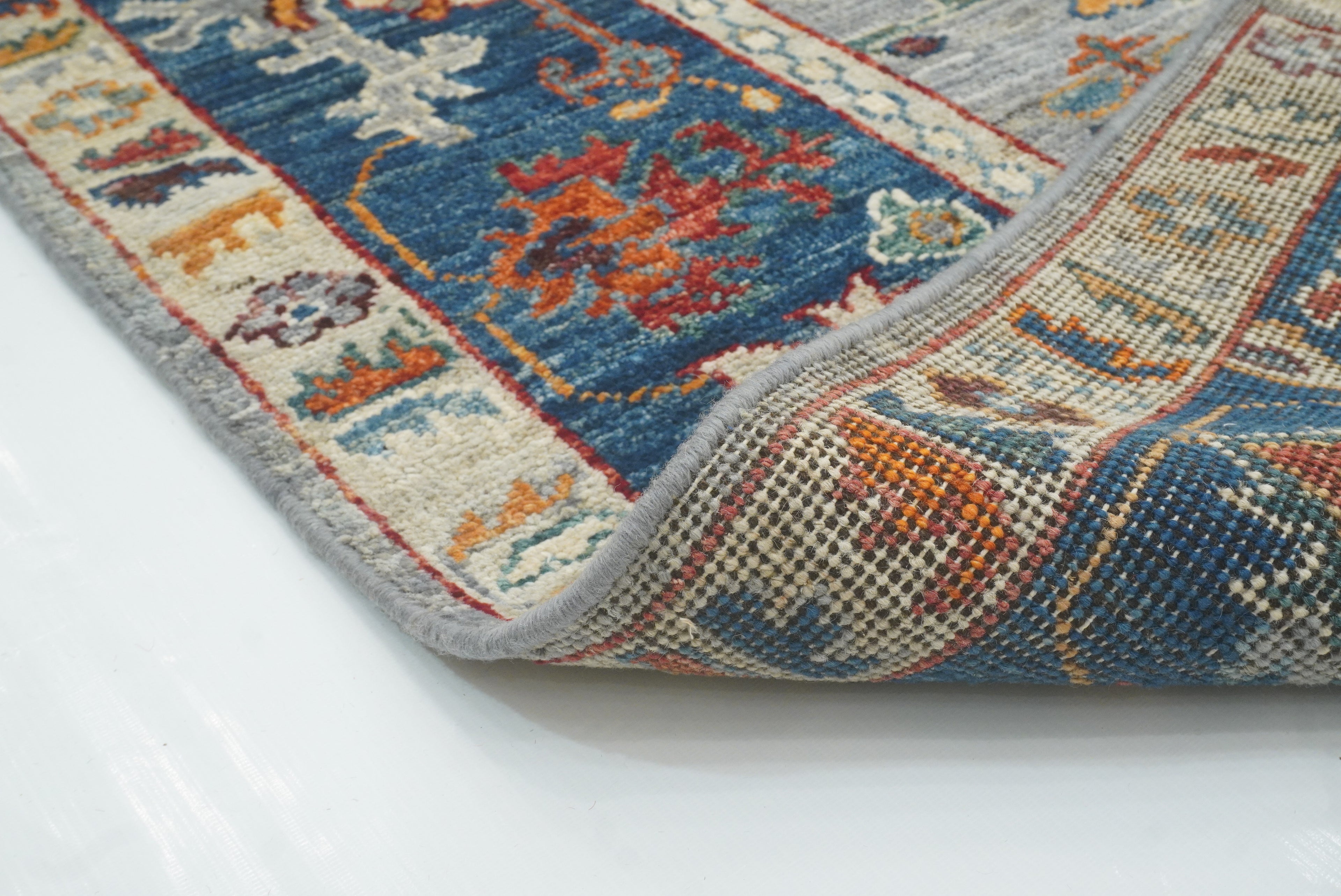 6x9 Gray Oushak Hand-Knotted Wool Oriental Rug - Yildiz Rugs