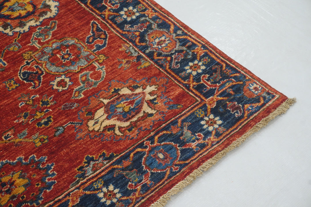 4x6 Red Bidjar Afghan hand knotted Oriental Rug