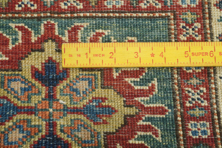 2x3 Green Kazak Hand-Knotted Afghan Small Rug - Yildiz Rugs