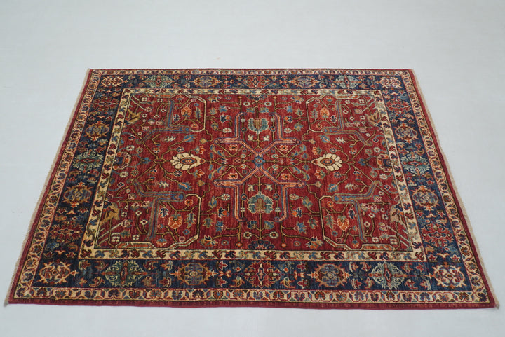 4x6 Red Bidjar Afghan hand knotted Oriental Rug