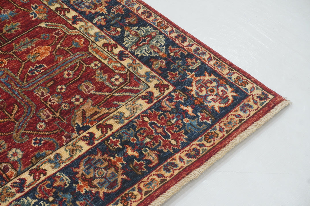 4x6 Red Bidjar Afghan hand knotted Oriental Rug