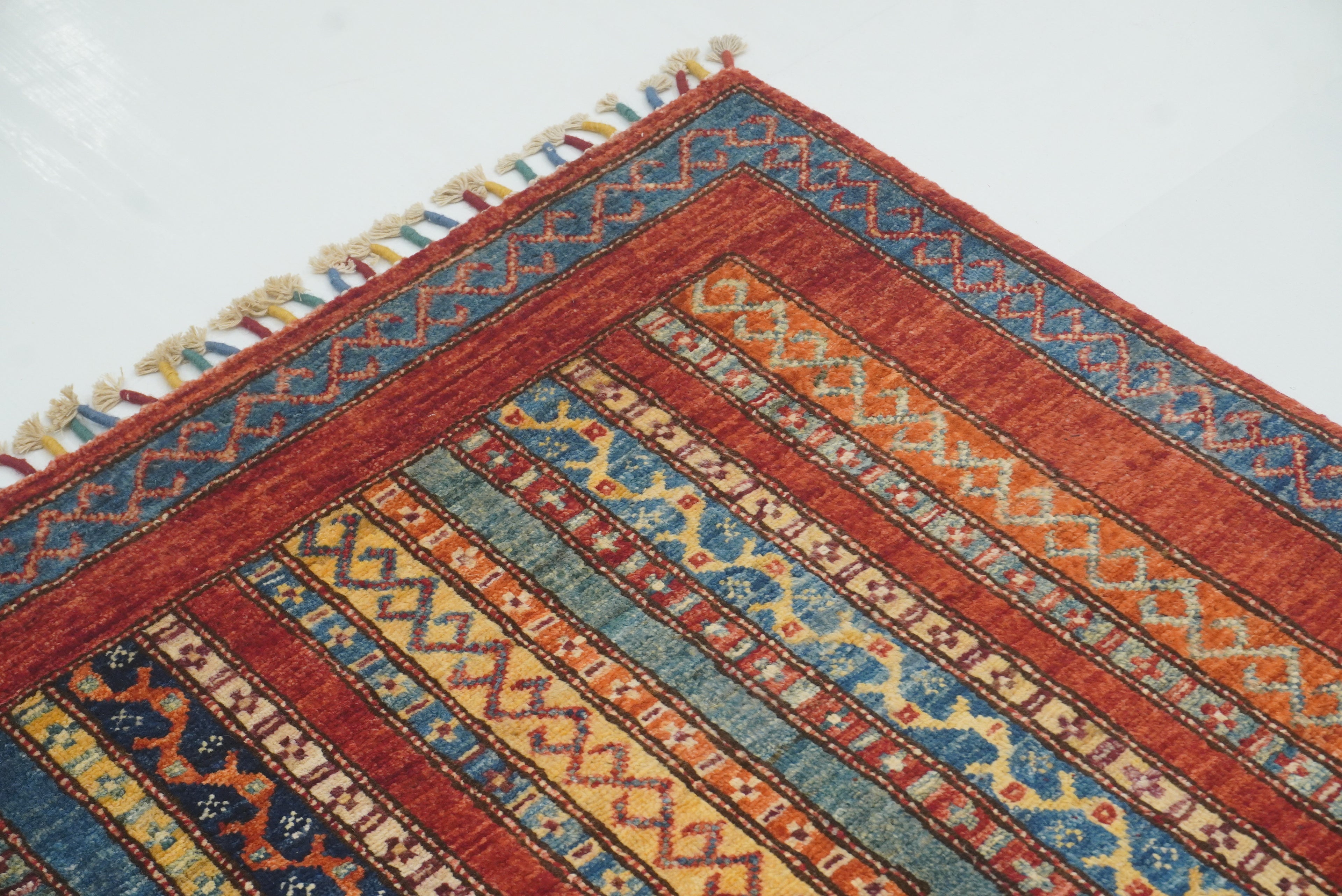 4'x6'6" Red Shawl Hand Knotted Tribal Wool Rug - Yildiz Rugs