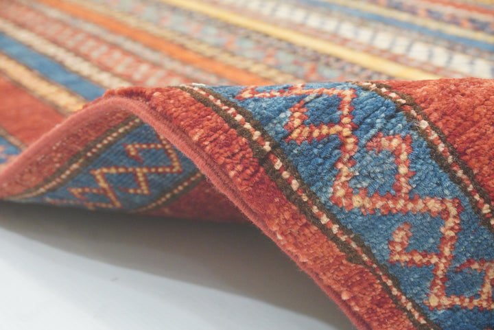 4'x6'6" Red Shawl Hand Knotted Tribal Wool Rug - Yildiz Rugs