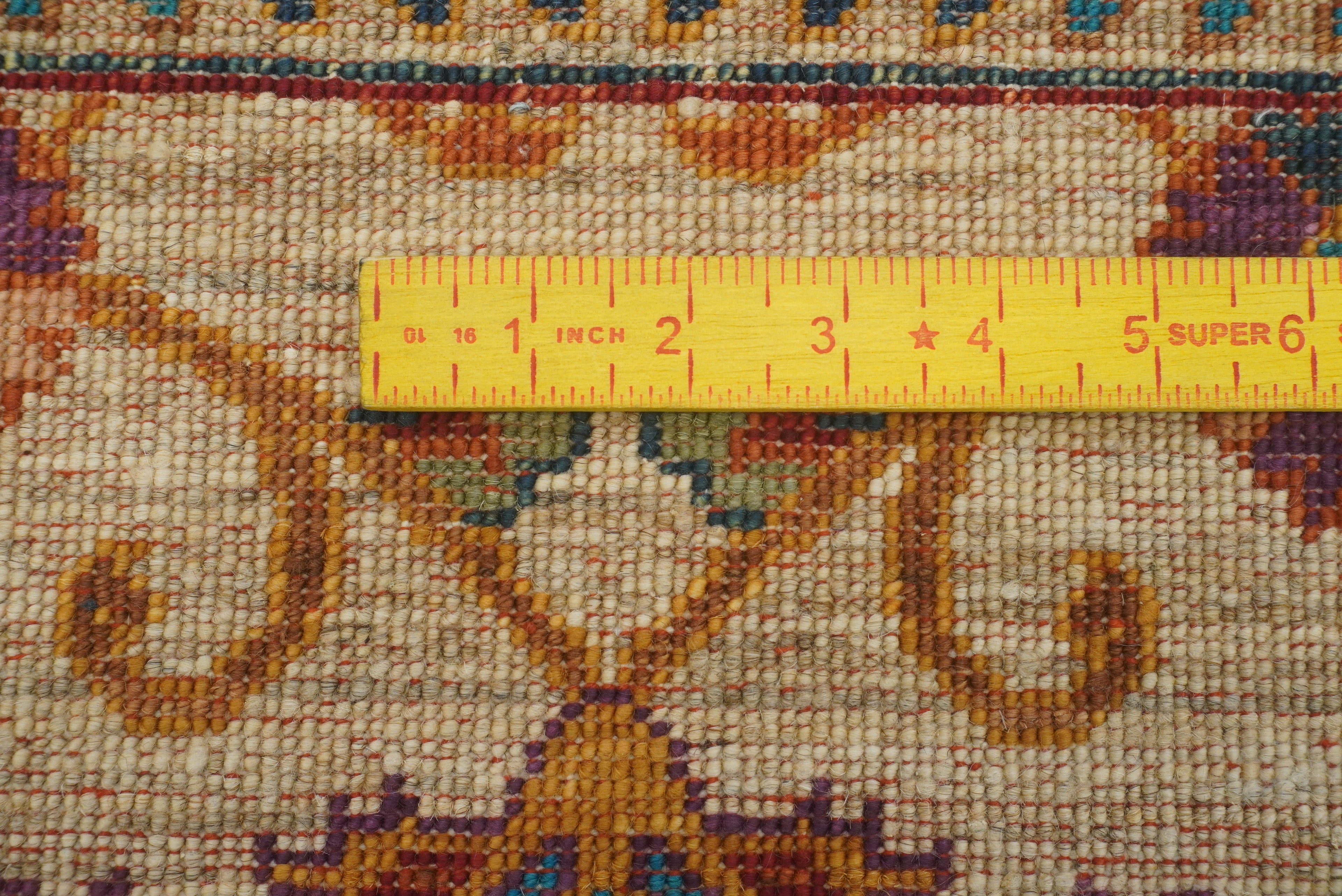 2x6 Beige Waziri Afghan Hand knotted Wool Runner Rug - Yildiz Rugs