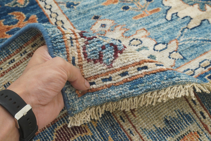 9x12 Blue Oushak Hand knotted Oriental Rug - Yildiz Rugs
