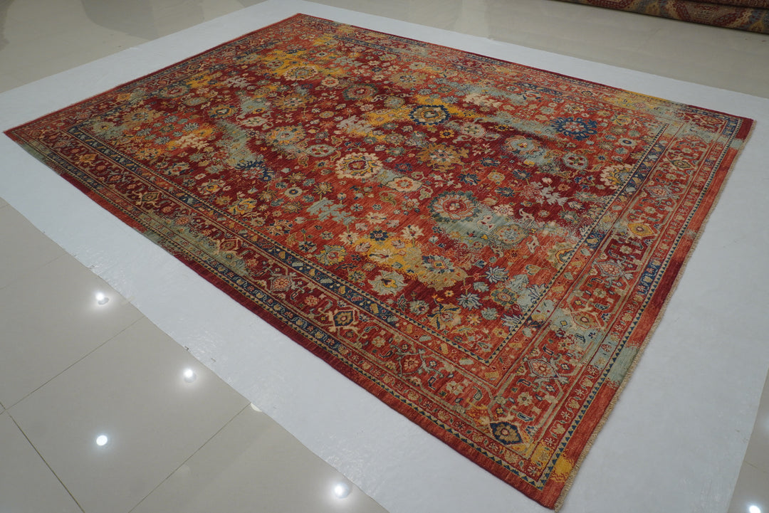 9x12 Red Modern Bidjar Afghan Hand knotted Oriental Rug