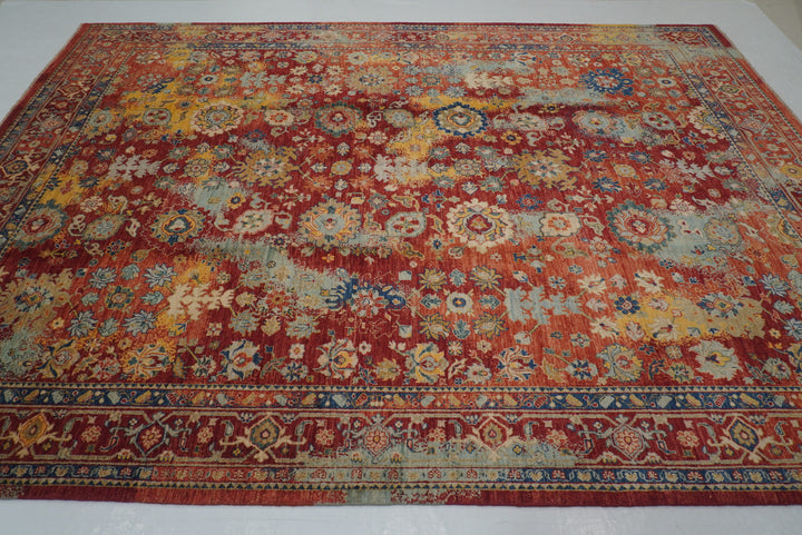 9x12 Red Modern Bidjar Afghan Hand knotted Oriental Rug