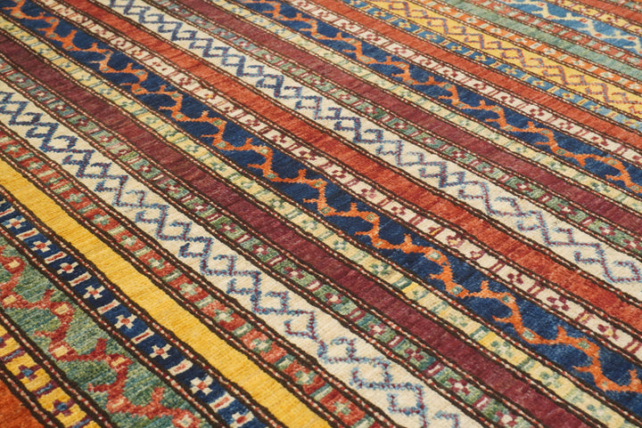 5x7 Red Shawl Hand Knotted Tribal Wool Rug - Yildiz Rugs