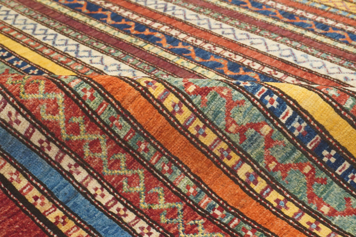 5x7 Red Shawl Hand Knotted Tribal Wool Rug - Yildiz Rugs