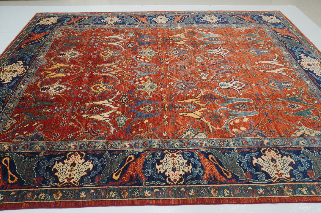 9x12 Red Bidjar Afghan Hand knotted Wool Oriental Rug - Yildiz Rugs