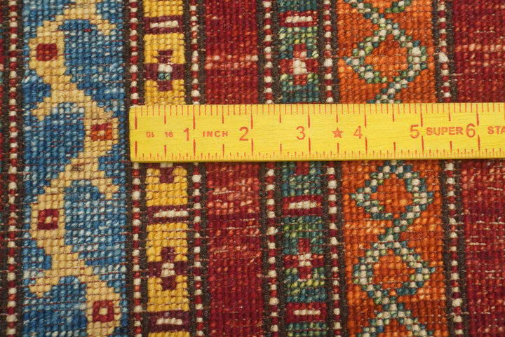 5x7 Red Shawl Hand Knotted Tribal Wool Rug - Yildiz Rugs