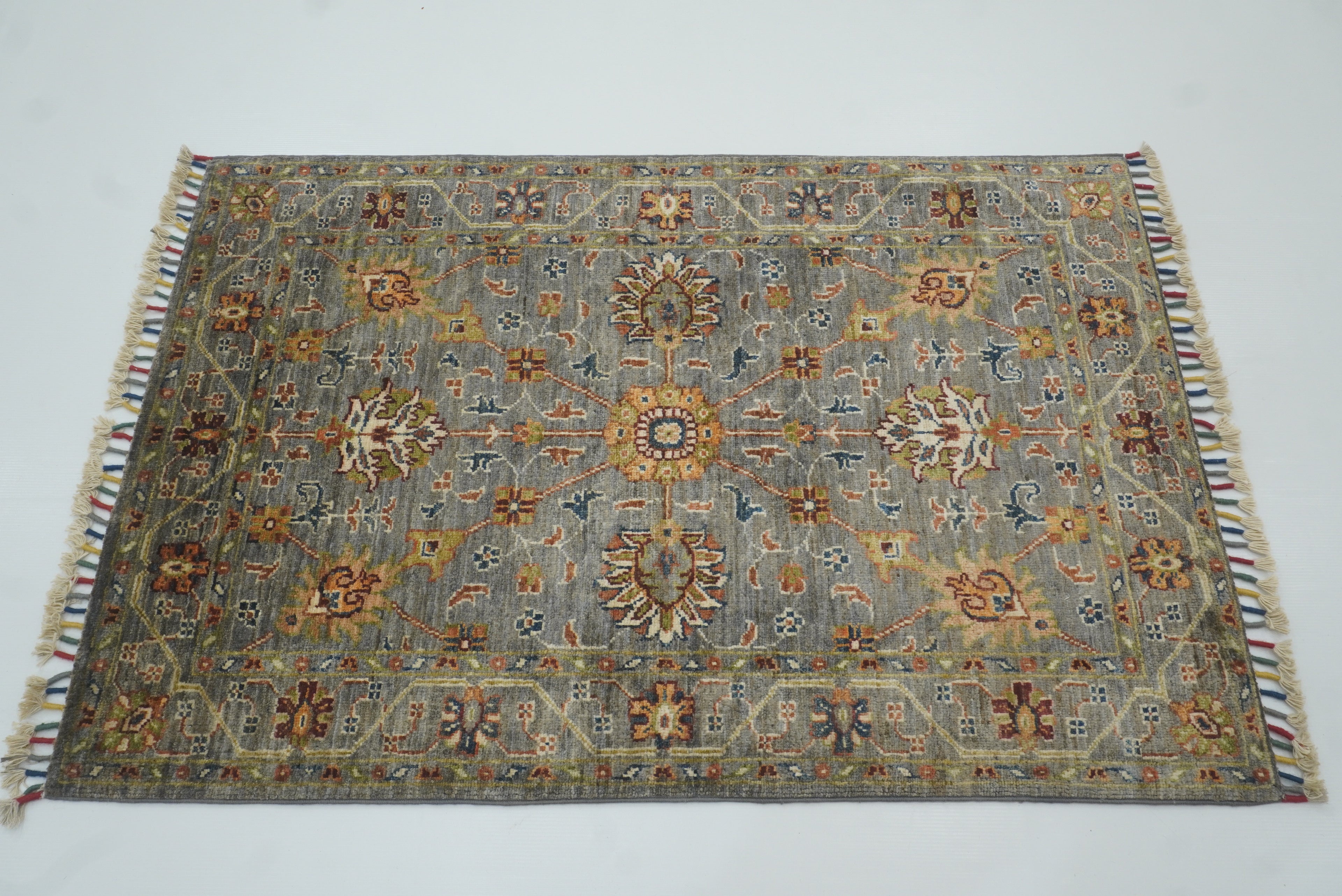 3x4 Gray Waziri Afghan Hand knotted Oriental Rug - Yildiz Rugs