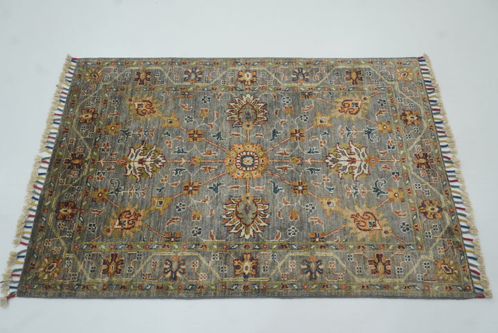 3x4 Gray Waziri Afghan Hand knotted Oriental Rug - Yildiz Rugs