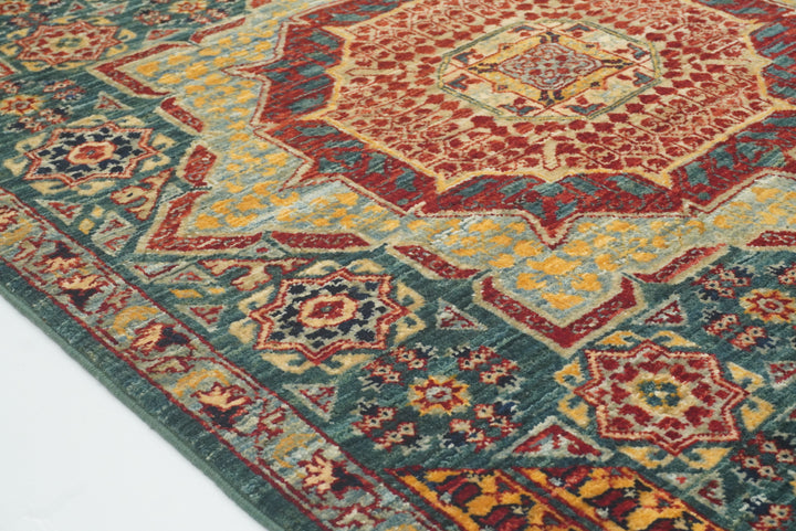 3x4 ft Green Mamluk Hand knotted Rug - Yildiz Rugs