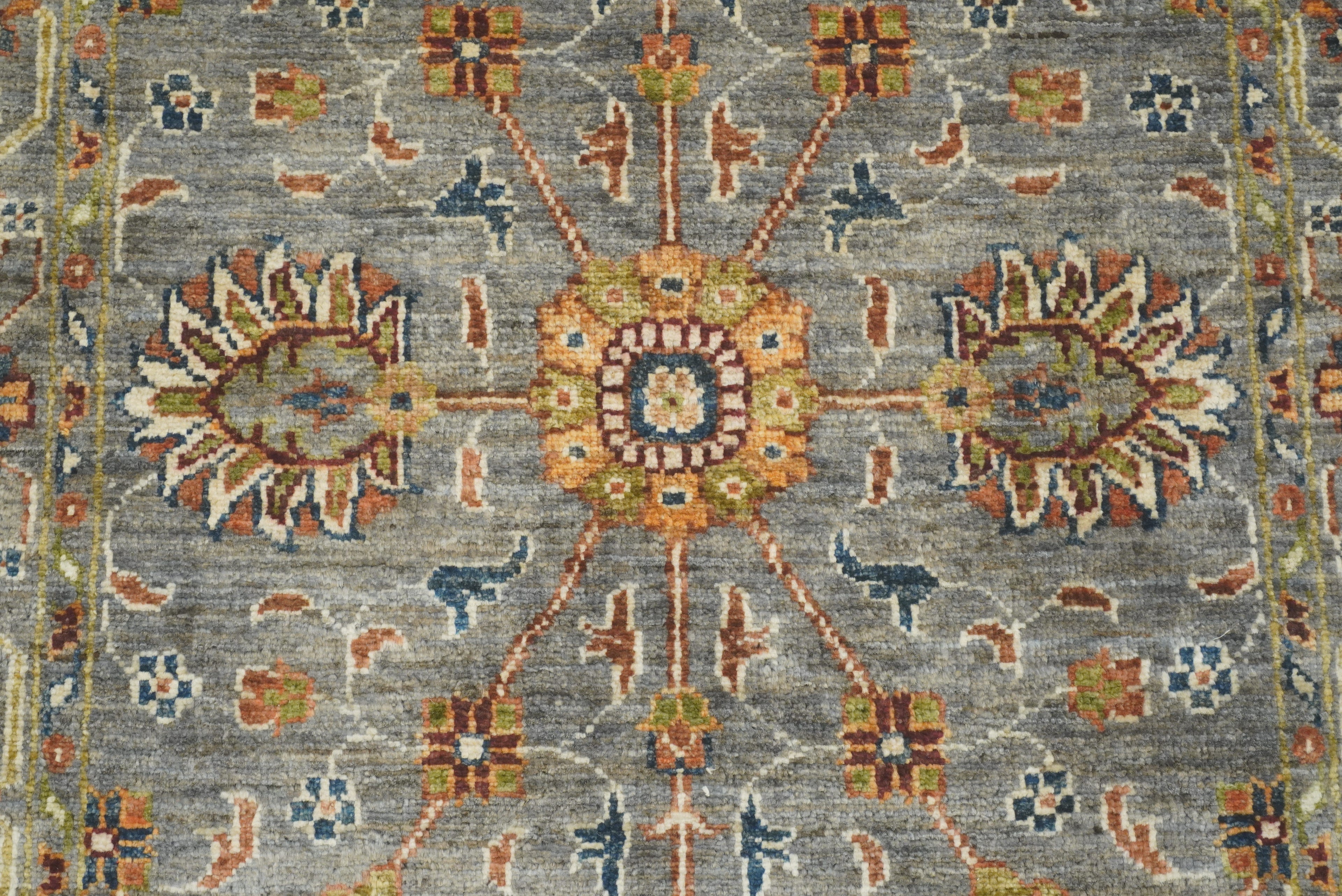 3x4 Gray Waziri Afghan Hand knotted Oriental Rug - Yildiz Rugs