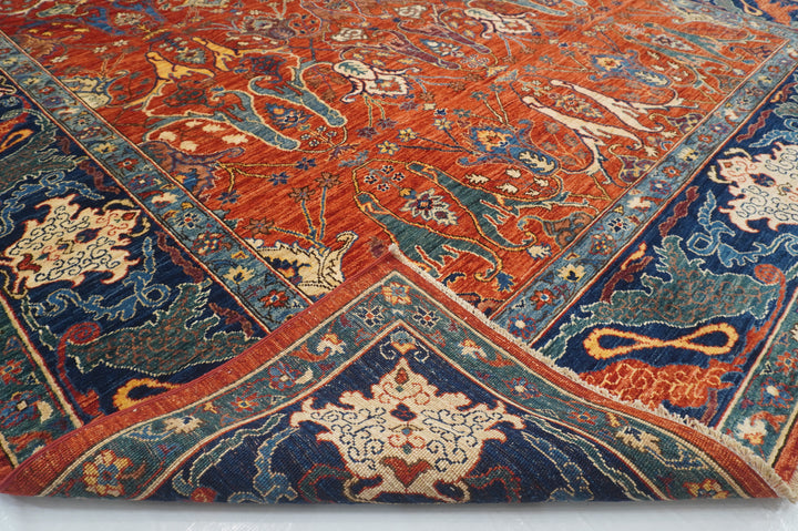9x12 Red Bidjar Afghan Hand knotted Wool Oriental Rug