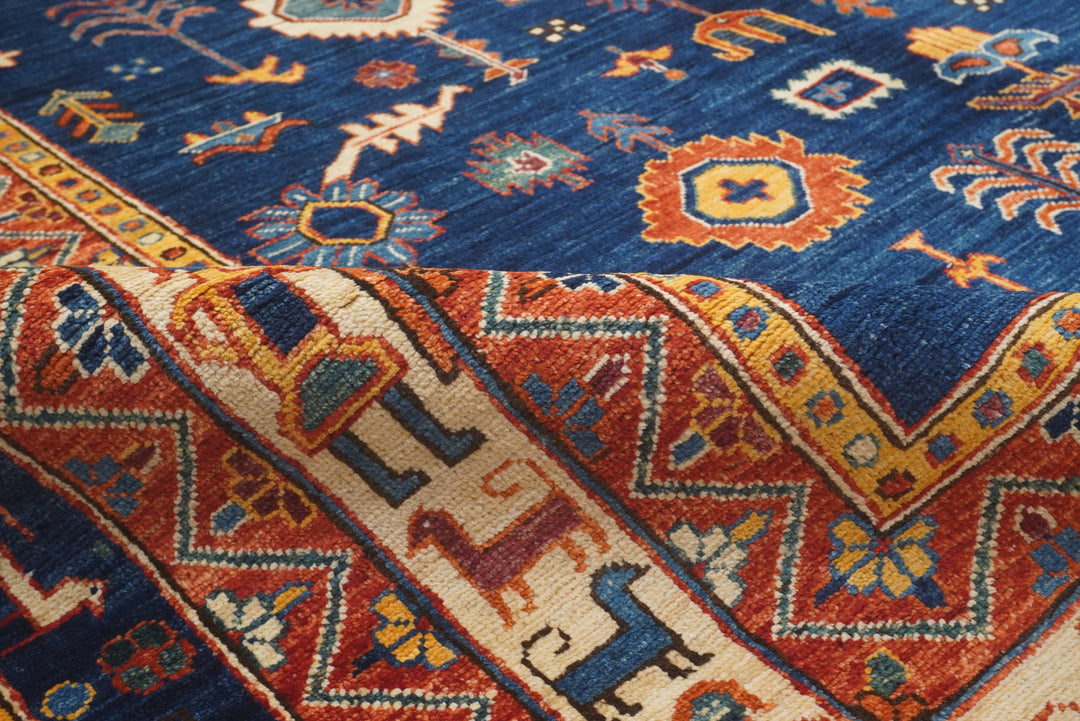 9x12 Red Blue Tribal Gabbeh Afghan Nomad Qashqai Rug