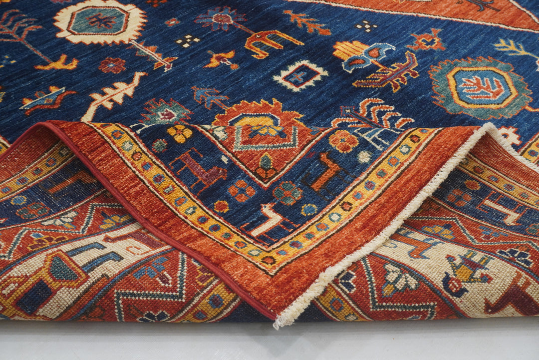 9x12 Red Blue Tribal Gabbeh Afghan Nomad Qashqai Rug