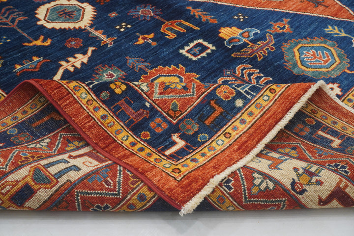 9x12 Red Blue Tribal Gabbeh Afghan Nomad Qashqai Rug