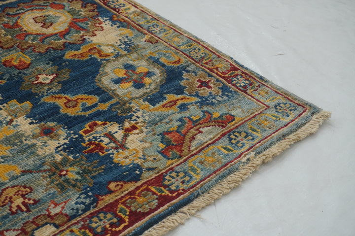 14 ft Blue Bidjar Modern Afghan Hand knotted Runner Rug