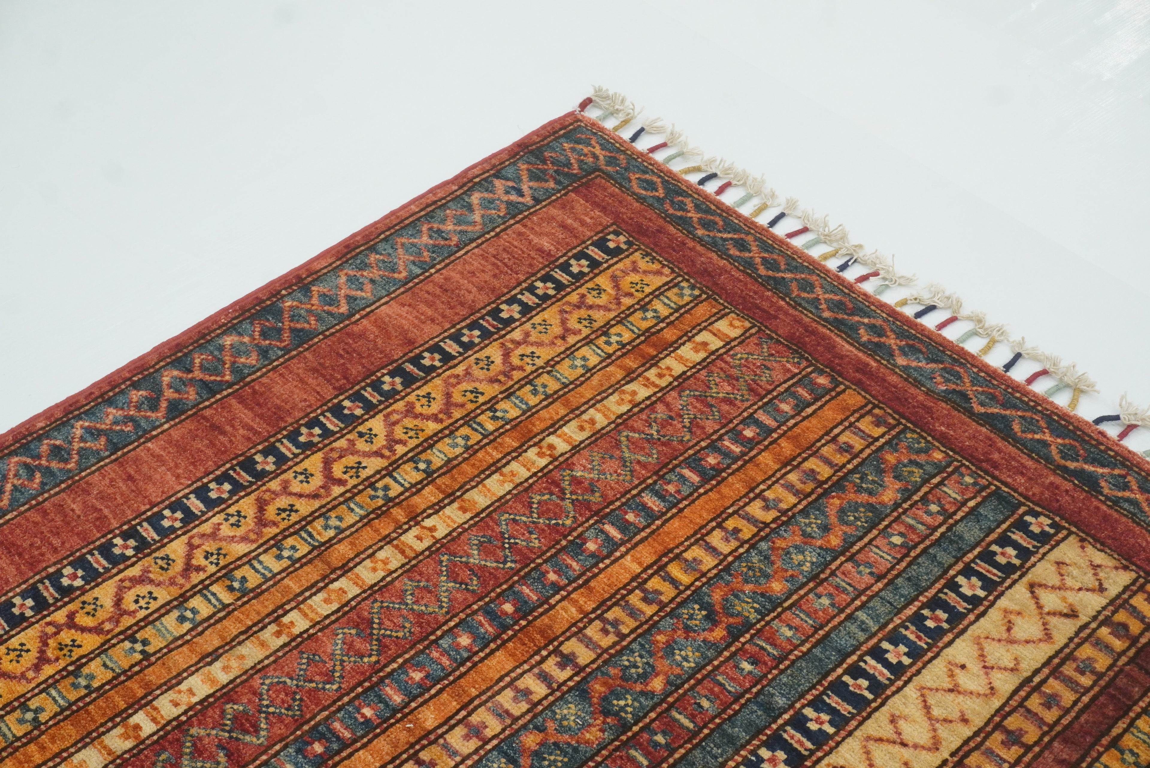 5x7 Red Shawl Hand Knotted Tribal Wool Rug - Yildiz Rugs