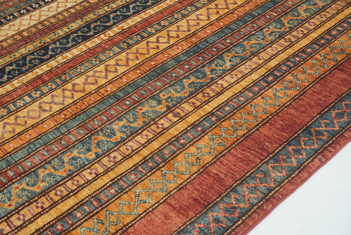 5x7 Red Shawl Hand Knotted Tribal Wool Rug - Yildiz Rugs