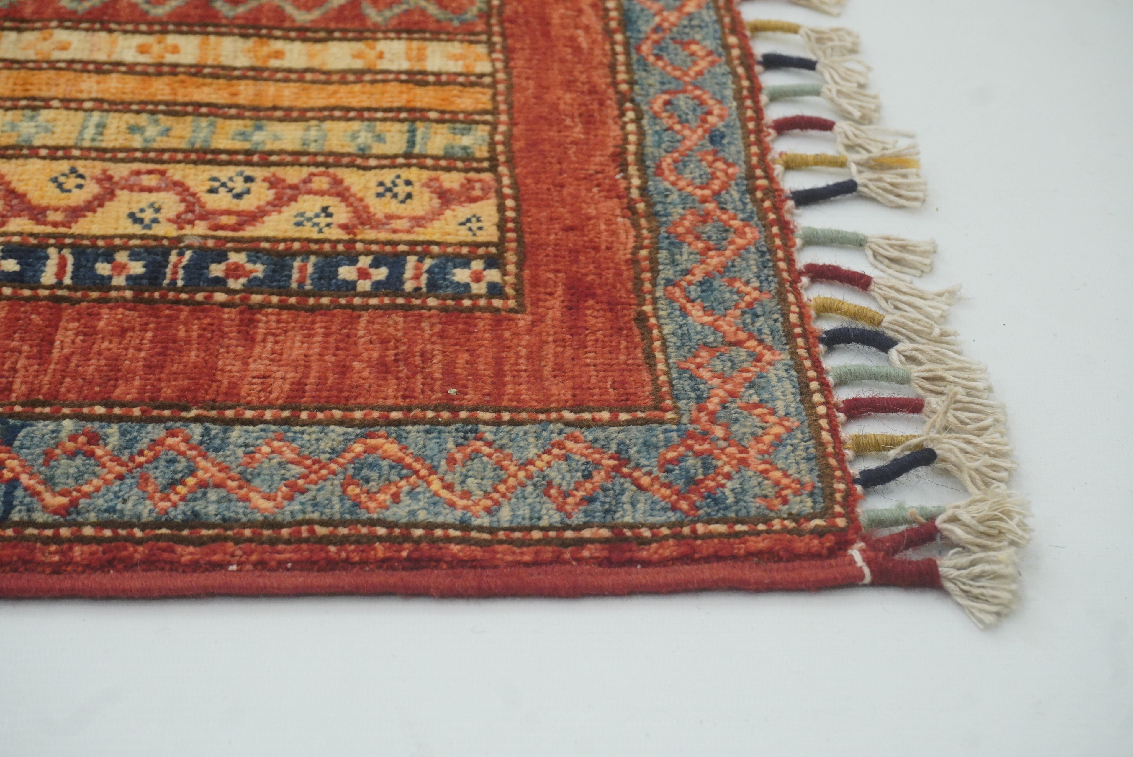 5x7 Red Shawl Hand Knotted Tribal Wool Rug - Yildiz Rugs