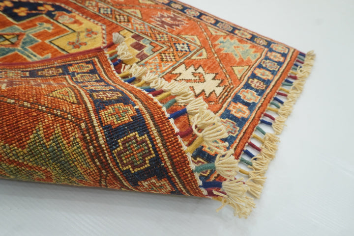 3x4 Red Ersari Hand Knotted Afghan Oriental Rug - Yildiz Rugs