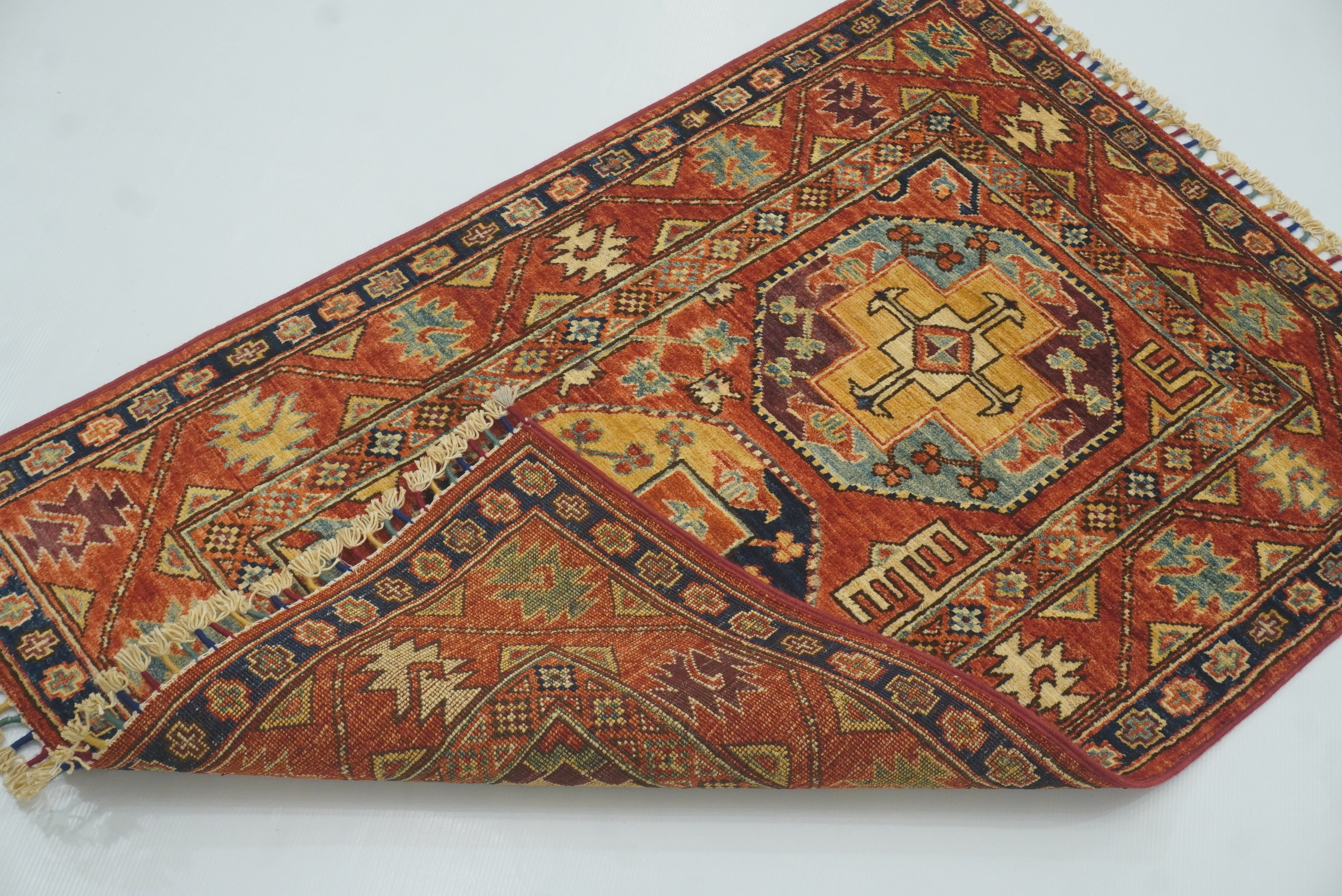 3x4 Red Ersari Hand Knotted Afghan Oriental Rug - Yildiz Rugs
