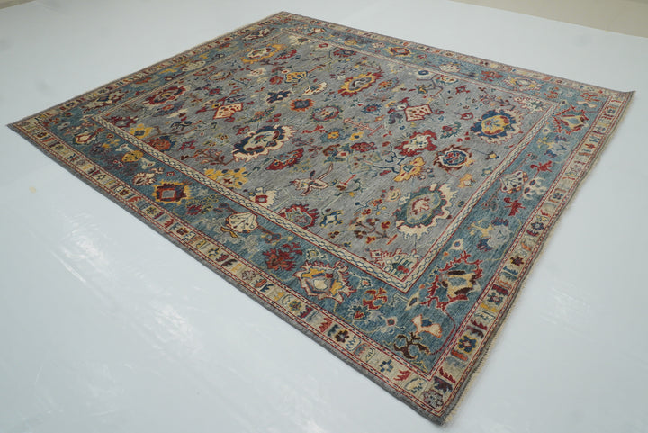 8x10 Gray Oushak Hand knotted Oriental Rug - Yildiz Rugs