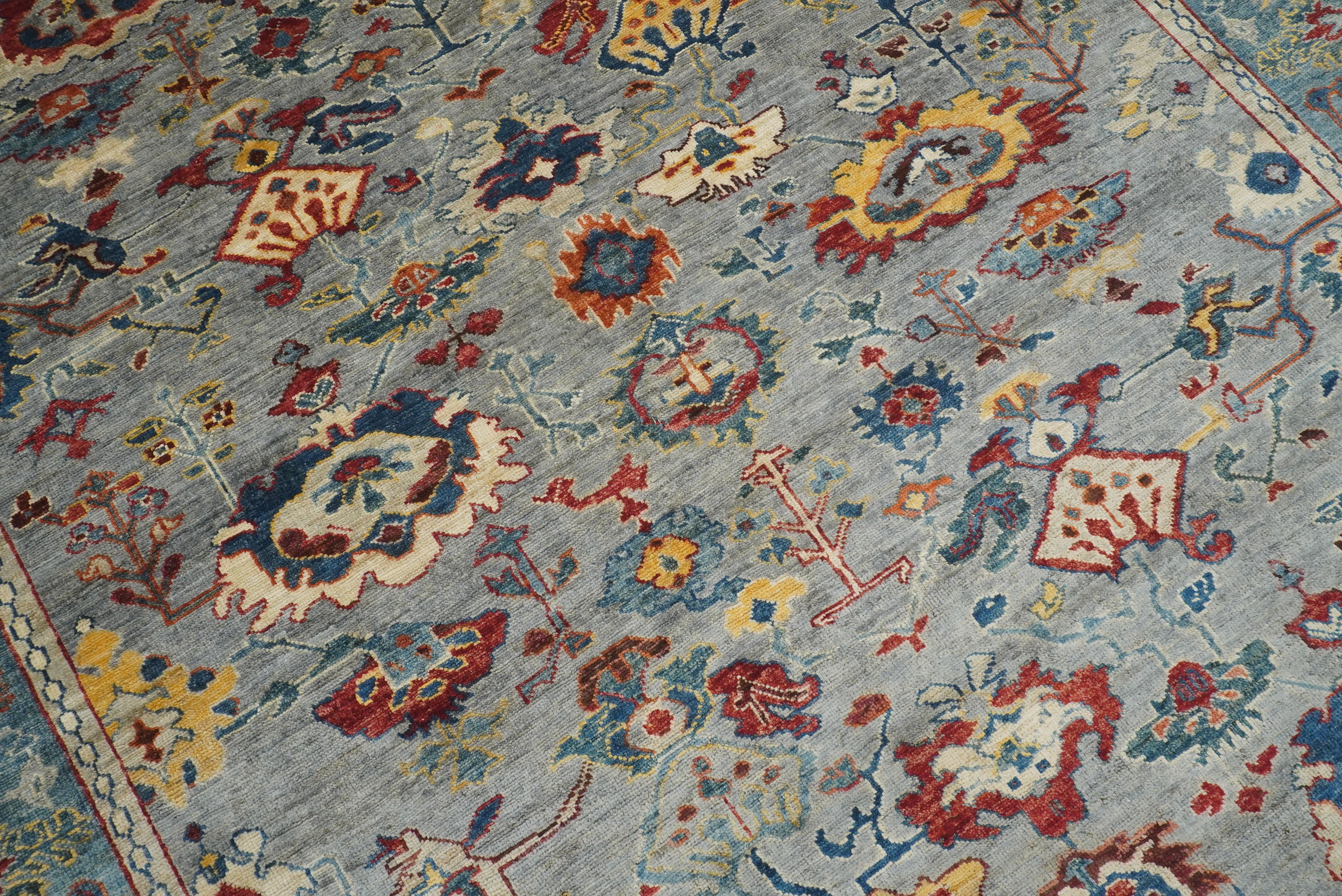 8x10 Gray Oushak Hand knotted Oriental Rug - Yildiz Rugs