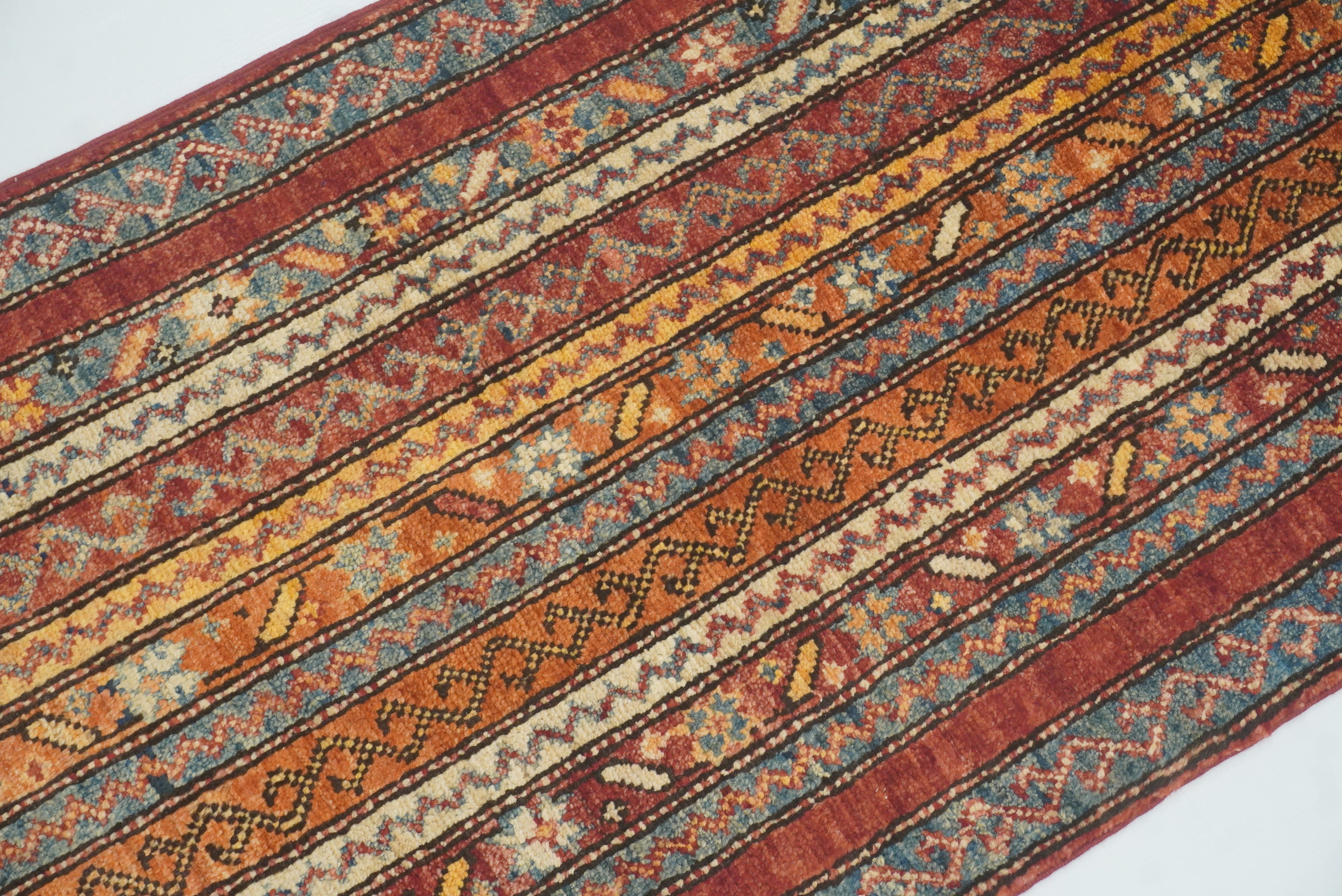 2x5 Red Shaal Turkish Hand knotted Wool Runner Rug - Yildiz Rugs