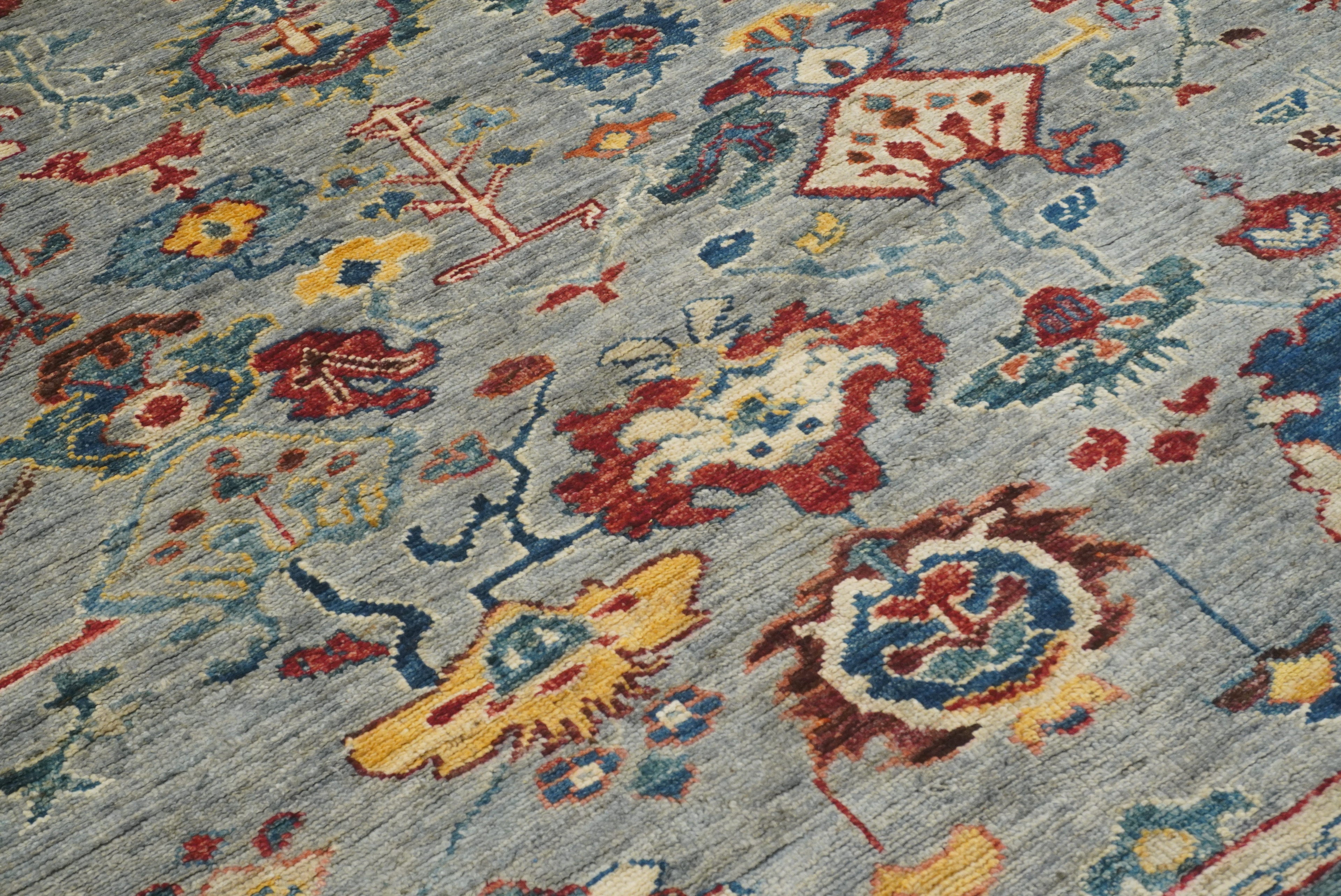 8x10 Gray Oushak Hand knotted Oriental Rug - Yildiz Rugs