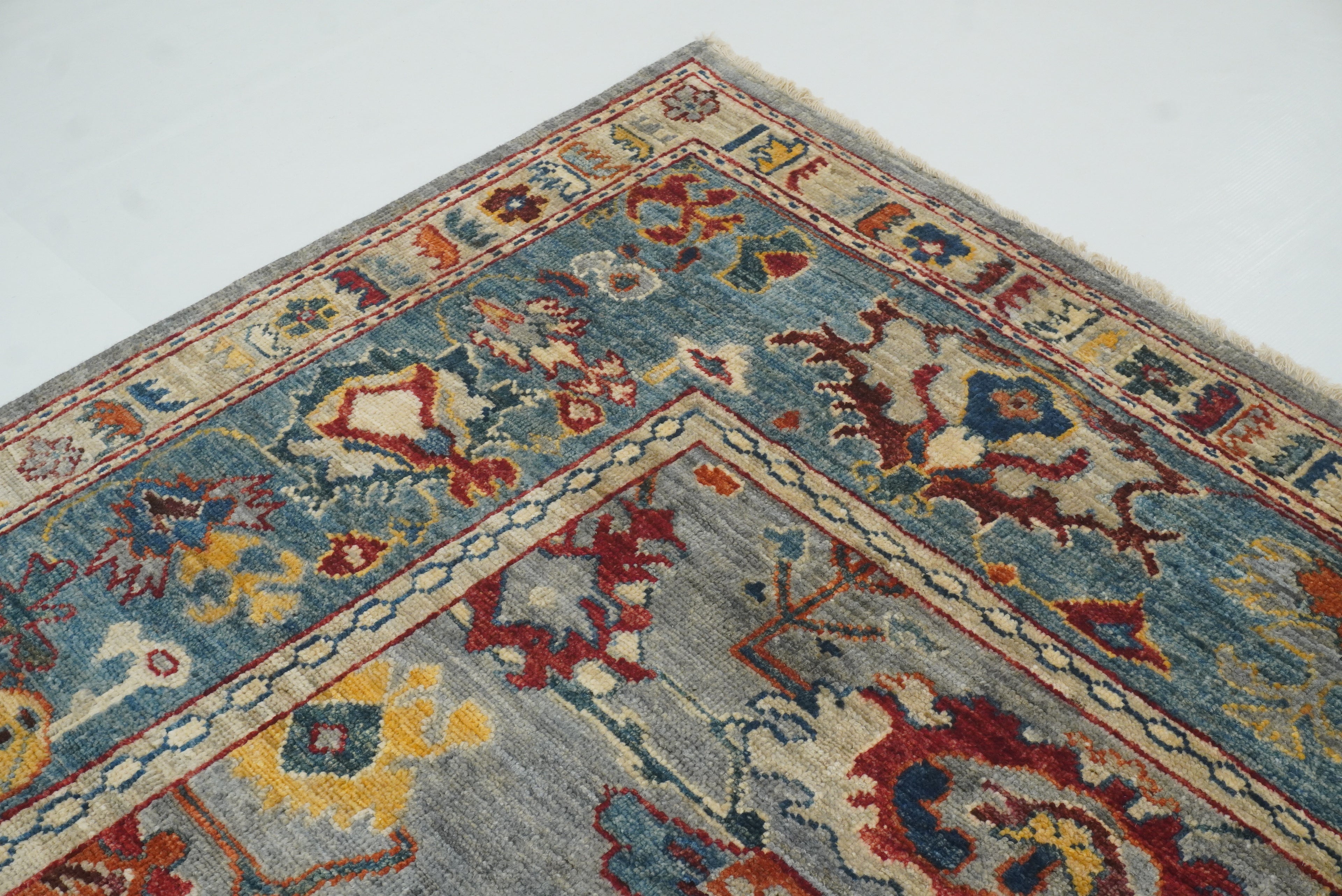 8x10 Gray Oushak Hand knotted Oriental Rug - Yildiz Rugs