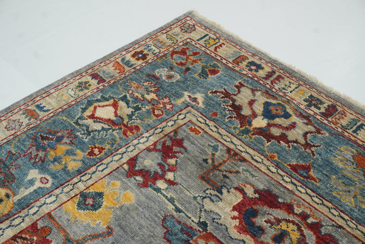 8x10 Gray Oushak Hand knotted Oriental Rug - Yildiz Rugs