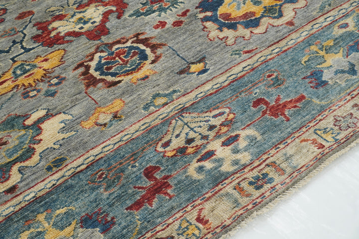 8x10 Gray Oushak Hand knotted Oriental Rug - Yildiz Rugs
