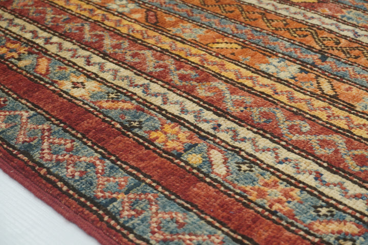 2x5 Red Shaal Turkish Hand knotted Wool Runner Rug - Yildiz Rugs