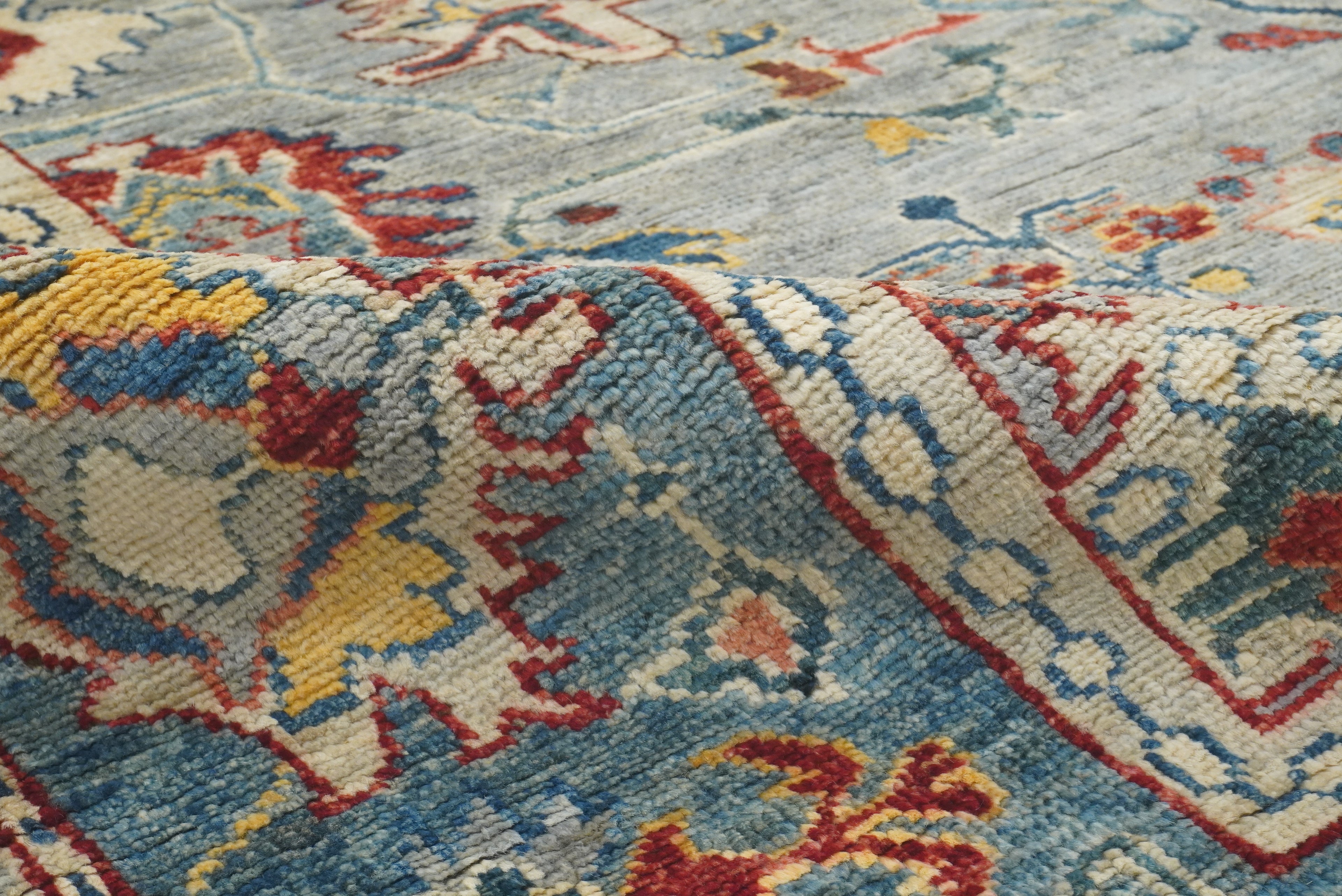 8x10 Gray Oushak Hand knotted Oriental Rug - Yildiz Rugs